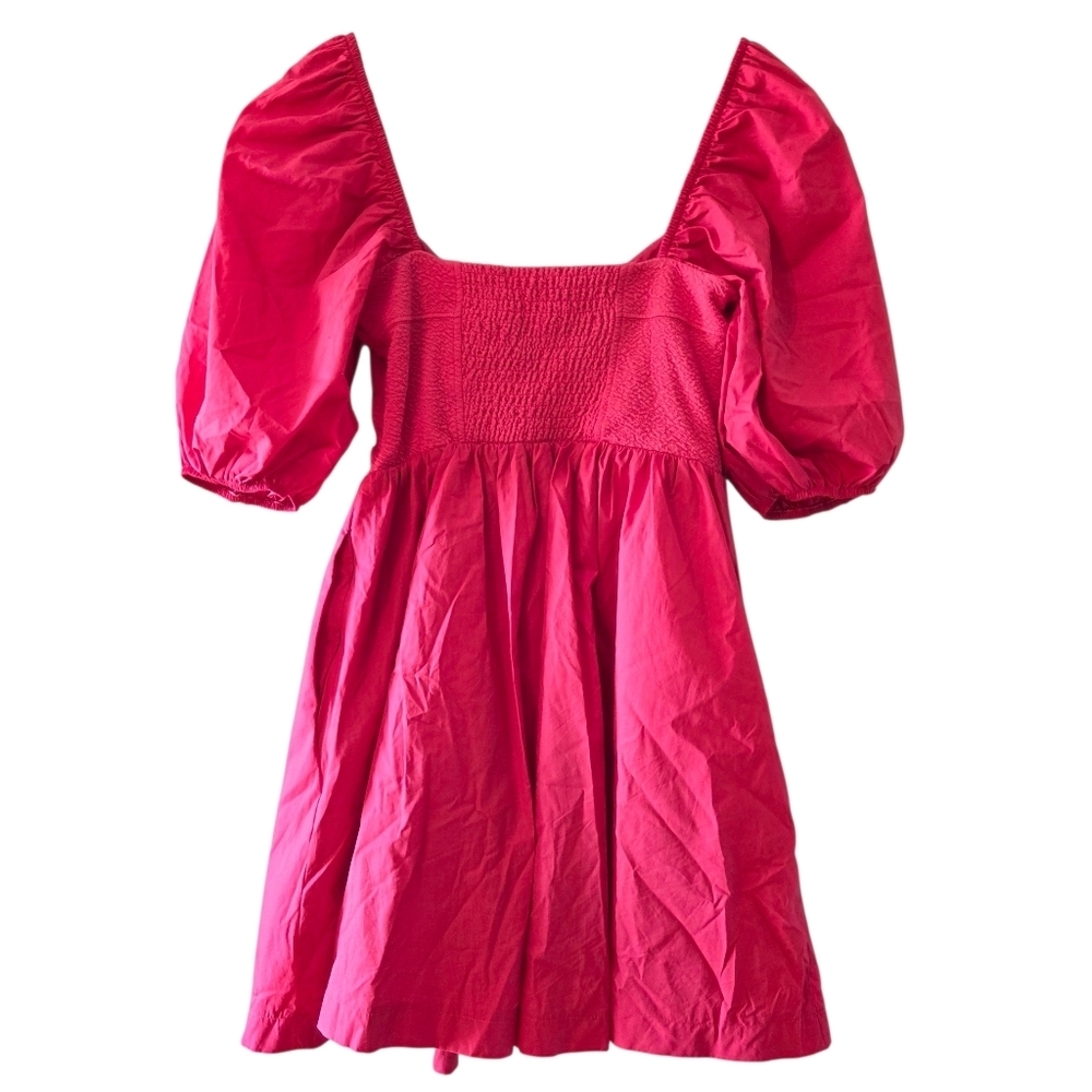 Anthropologie Maeve Women's Puff Sleeve Sweetheart Feminine Mini Dress Red Sz S - Picture 12 of 16